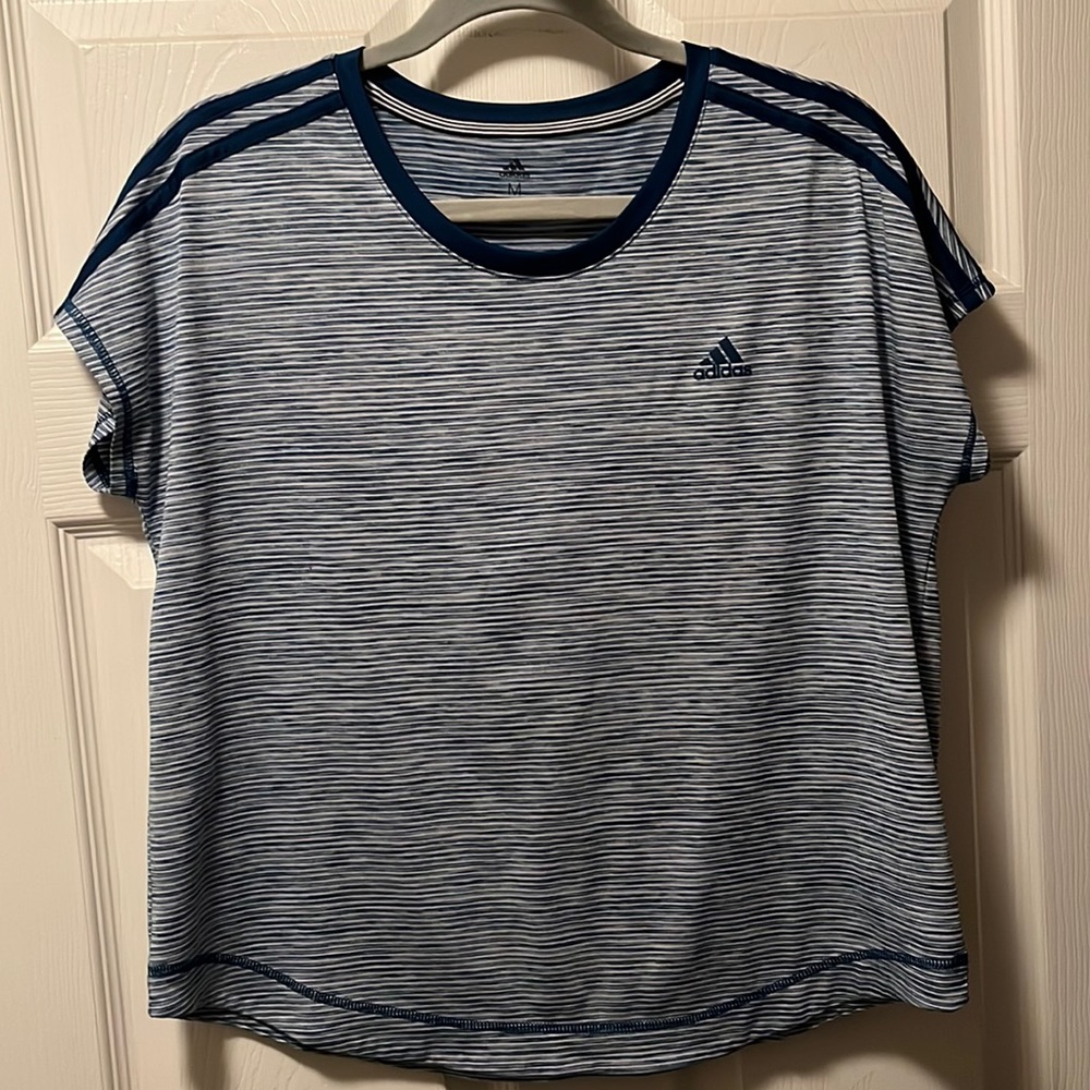 Blue Adidas workout shirt